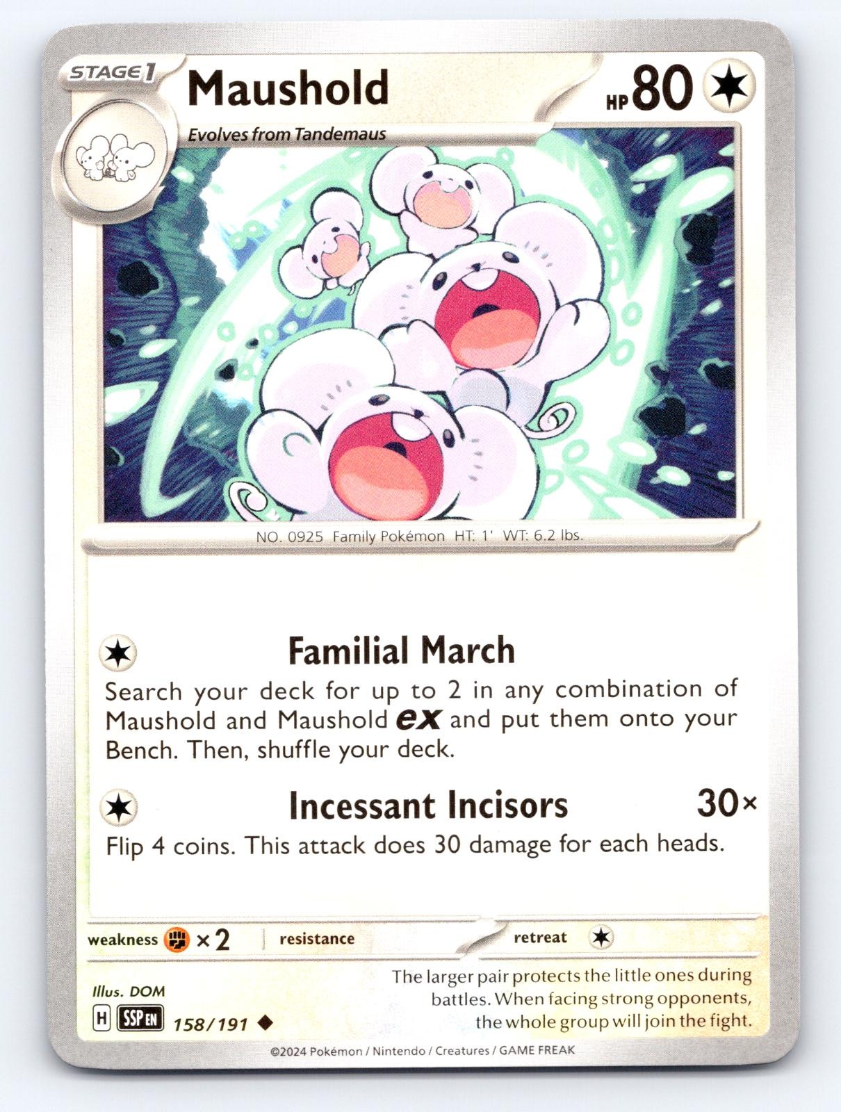Maushold 158/191 Uncommon Surging Sparks Pokemon Lightly Played