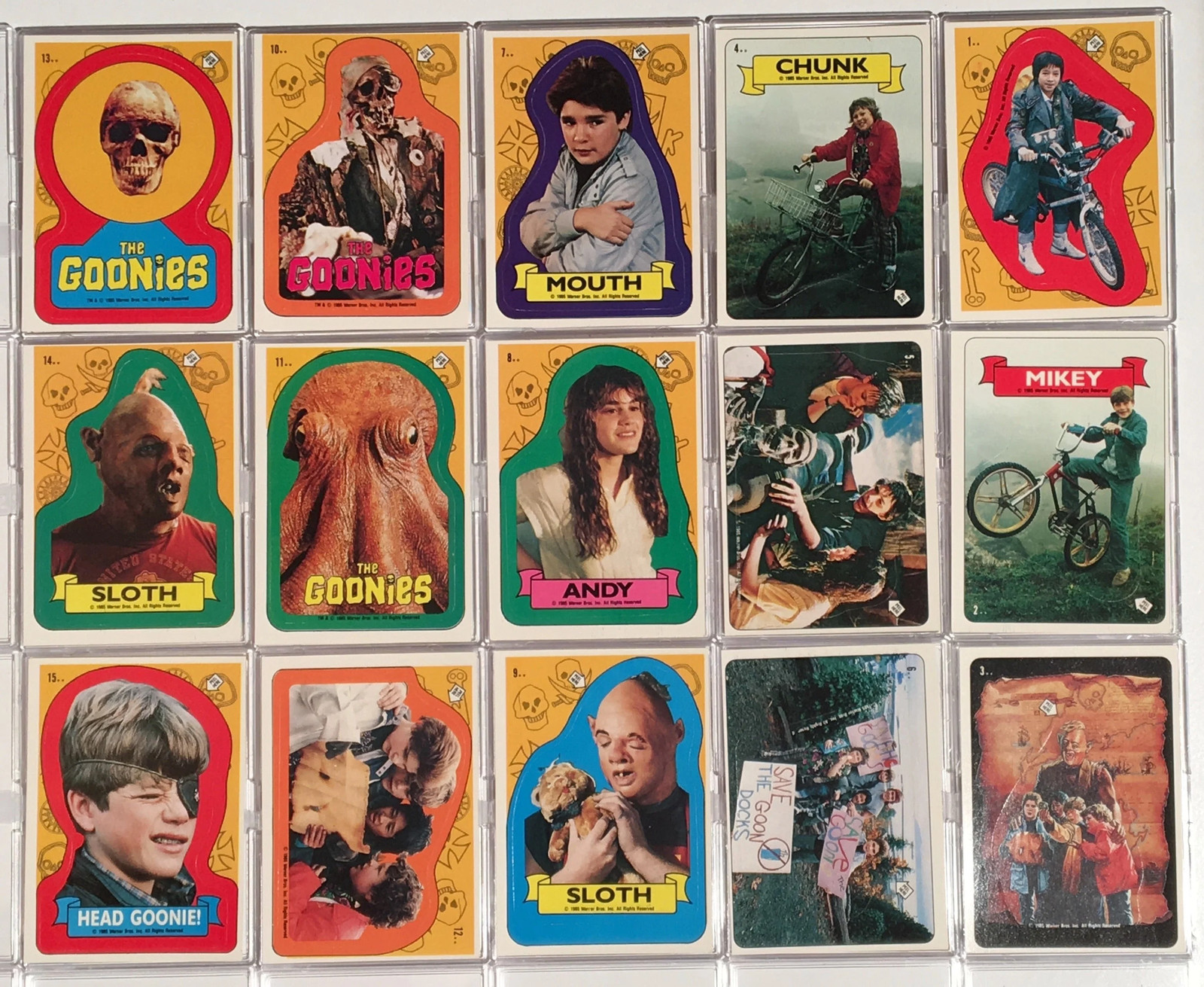 Goonies Movie Vintage Sticker Card Set 15 Sticker Cards 1985 Topps Goonies Movie Vintage Sticker Card Set 15 Sticker Cards 1985 Topps