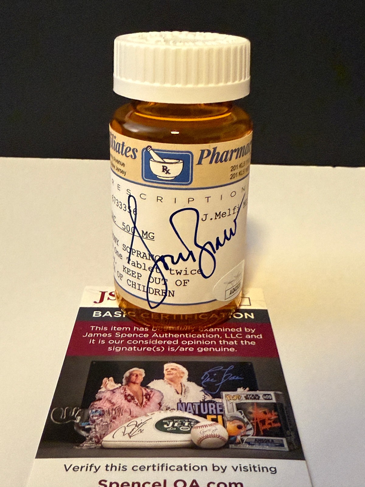 Lorraine Bracco Signed Pill Bottle Sopranos Tony Soprano - Photo Proof + JSA COA