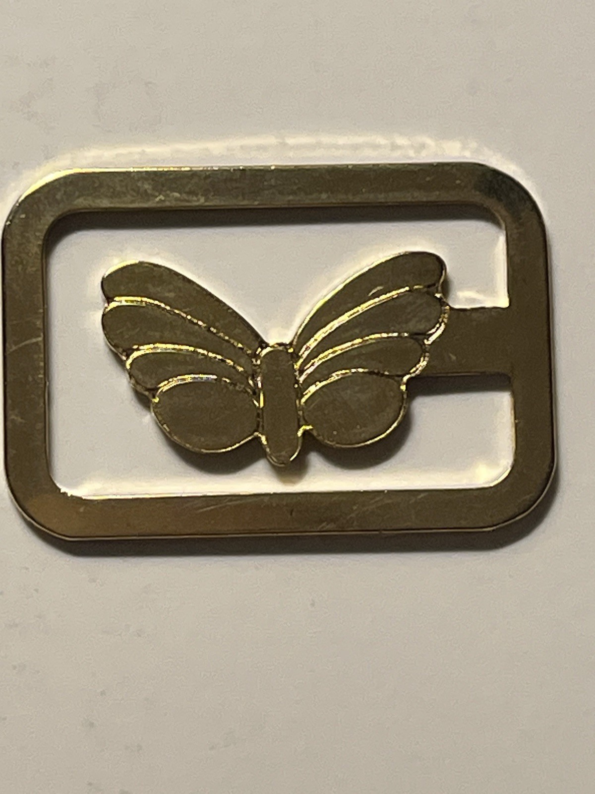 VTG Gold Tone Metal Italy Paperclip Small Money Clip Holder Bookmark Butterfly VTG Gold Tone Metal Italy Paperclip Small Money Clip Holder Bookmark Butterfly