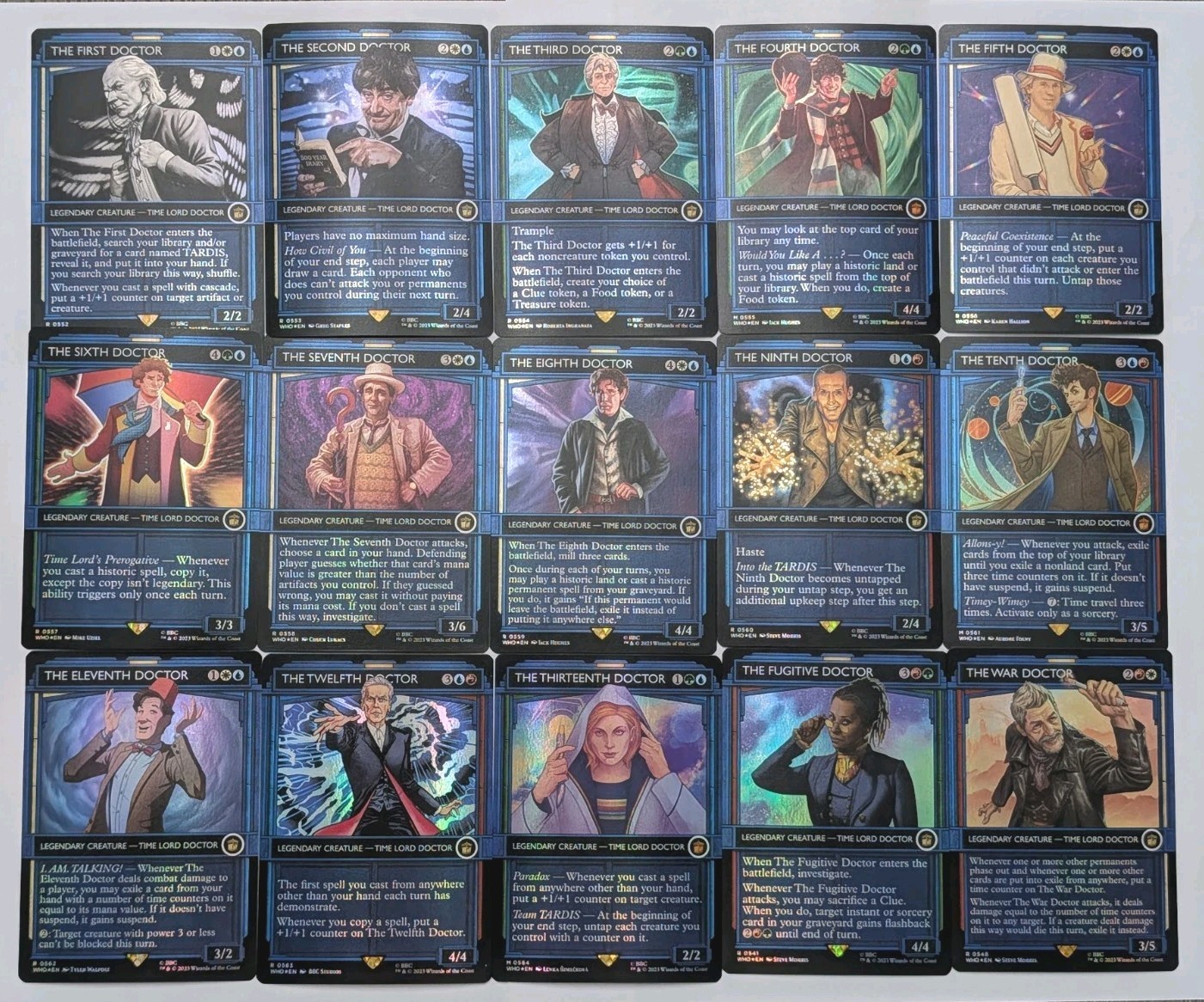 Doctor Who SHOWCASE FOIL MTG Complete DOCTOR Set 15 Card Magic the Gathering Doctor Who SHOWCASE FOIL MTG Complete DOCTOR Set 15 Card Magic the Gathering