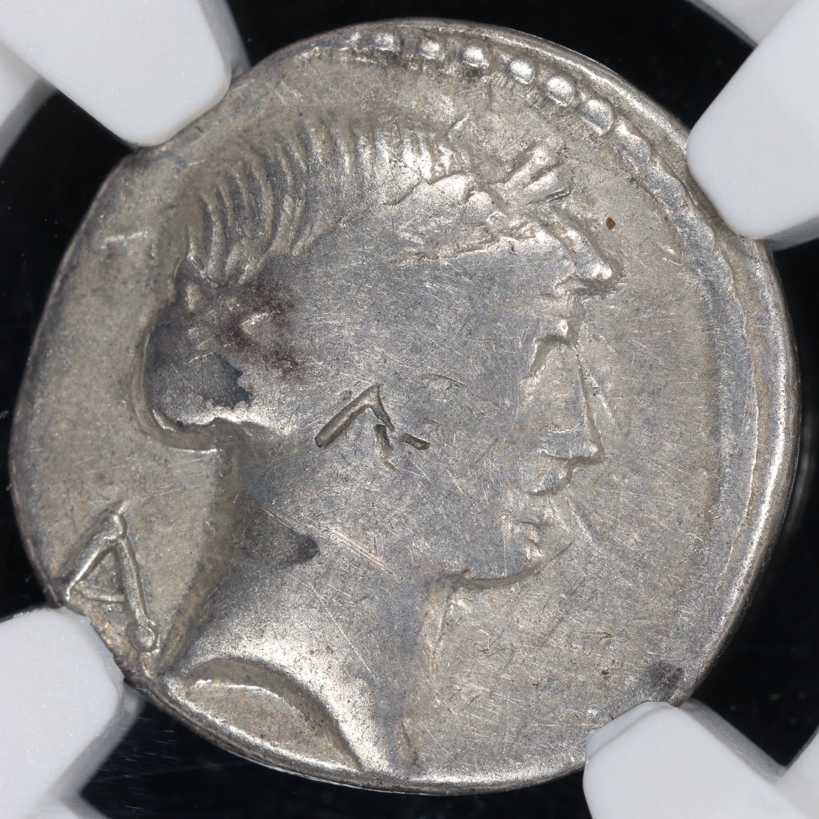 C. Considius Paetus AR Denarius Roman Imperatoral Silver Coin 46 BC NGC F