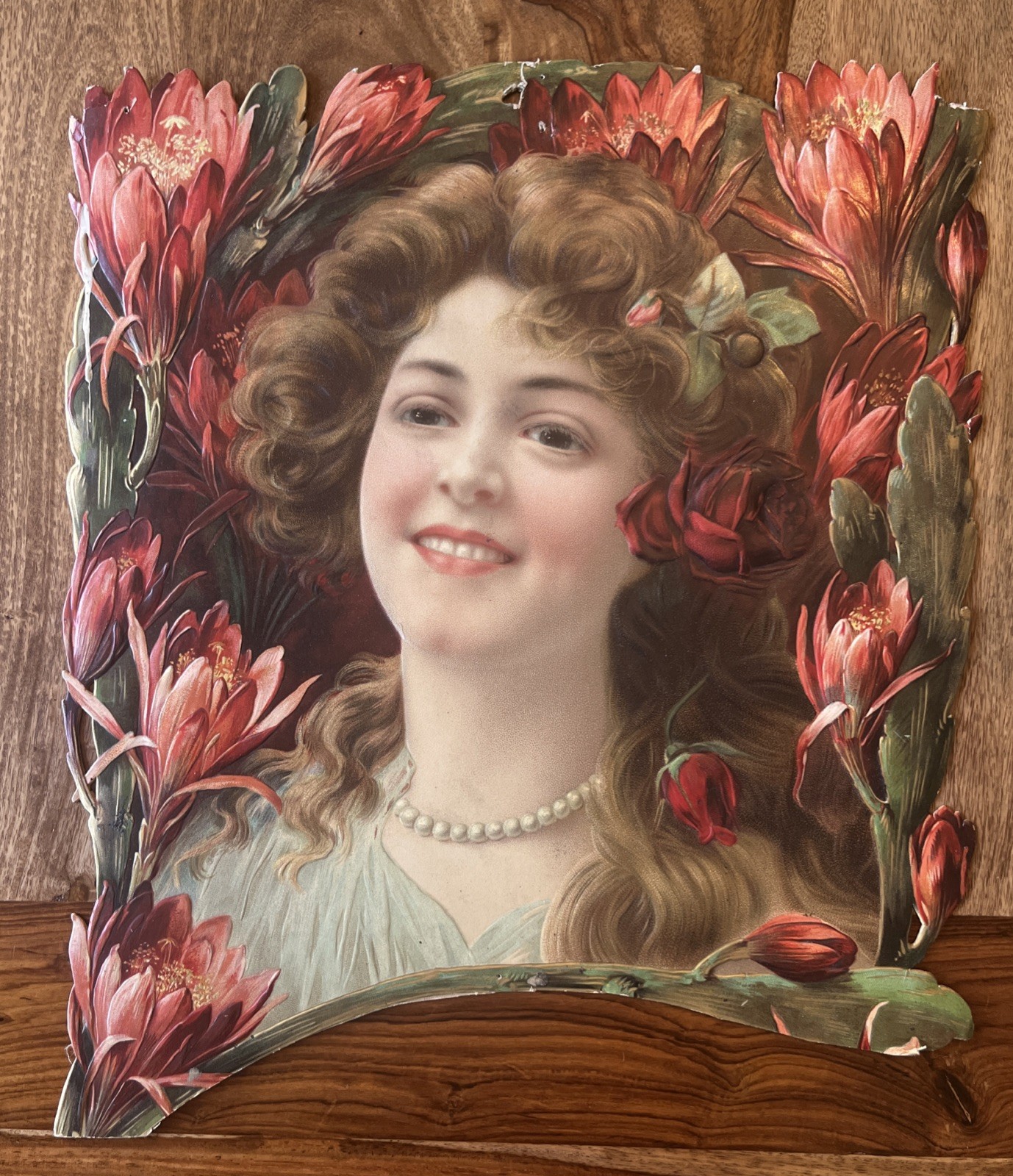 Antique Die Cut Embossed Advertising Victorian Art 17x15 Antique Die Cut Embossed Advertising Victorian Art 17x15
