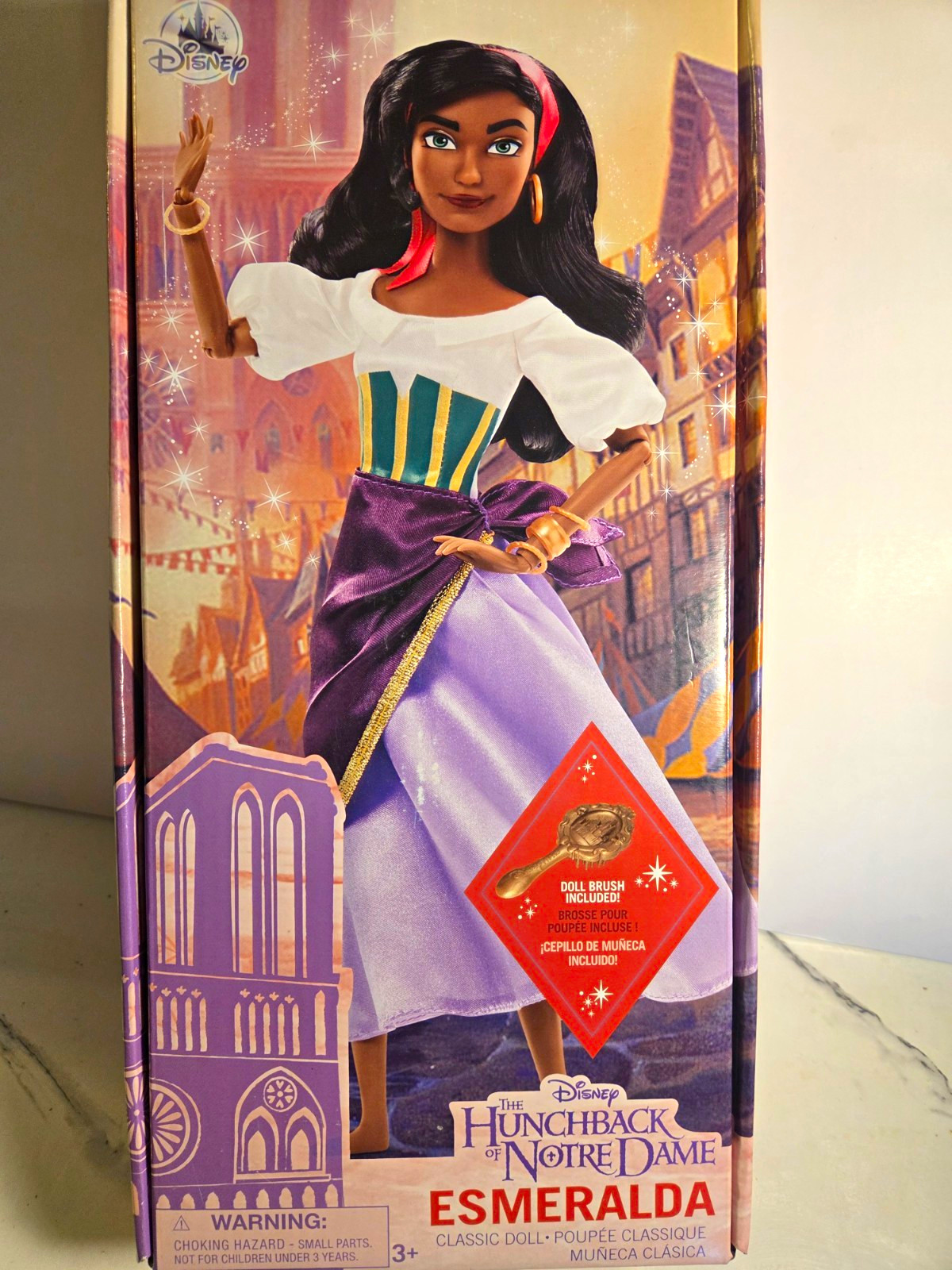 Disney Hunchback of Notre Dame Esmeralda Classic Doll 11in w/ Brush Box Opened Disney Hunchback of Notre Dame Esmeralda Classic Doll 11in w/ Brush Box Opened