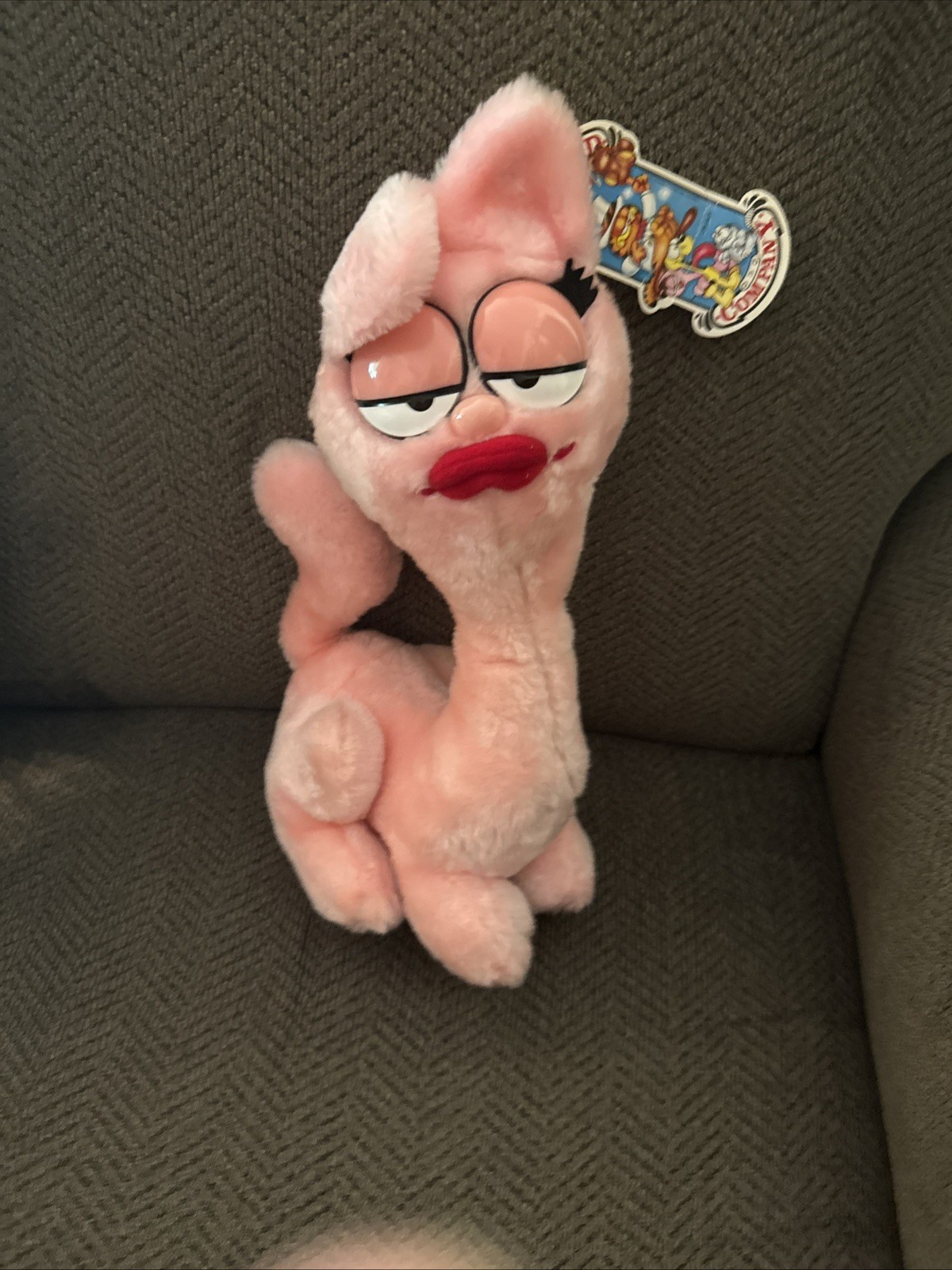 Vtg 1984 Arlene Plush Dakin Garfield Girlfriend Stuffed Animal Pink Cat 12”