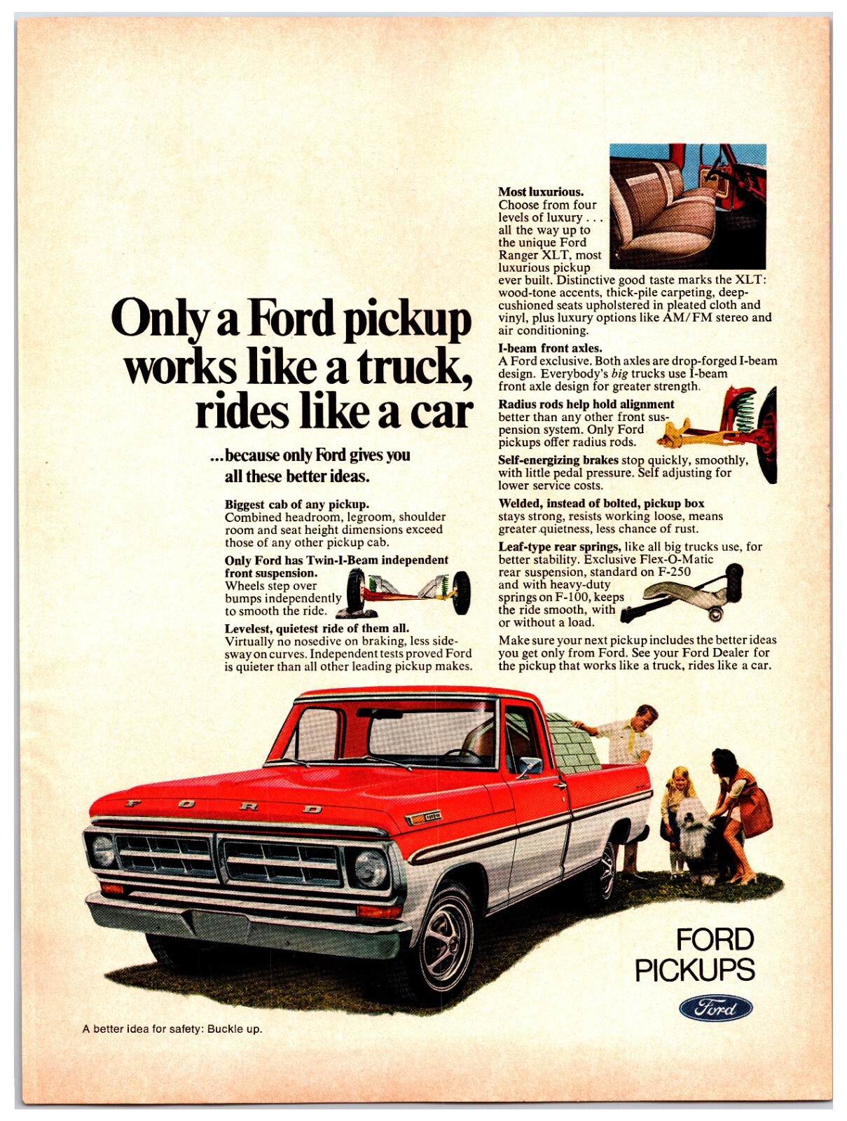 1971 Ford Pickup Trucks - Original Print Advertisement (8in X 11in)