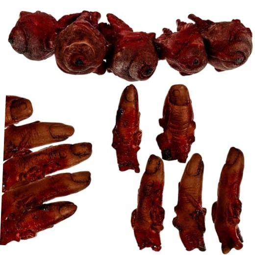 15 Pieces Halloween Broken Fake Body Parts Decoration - Scary Fingers