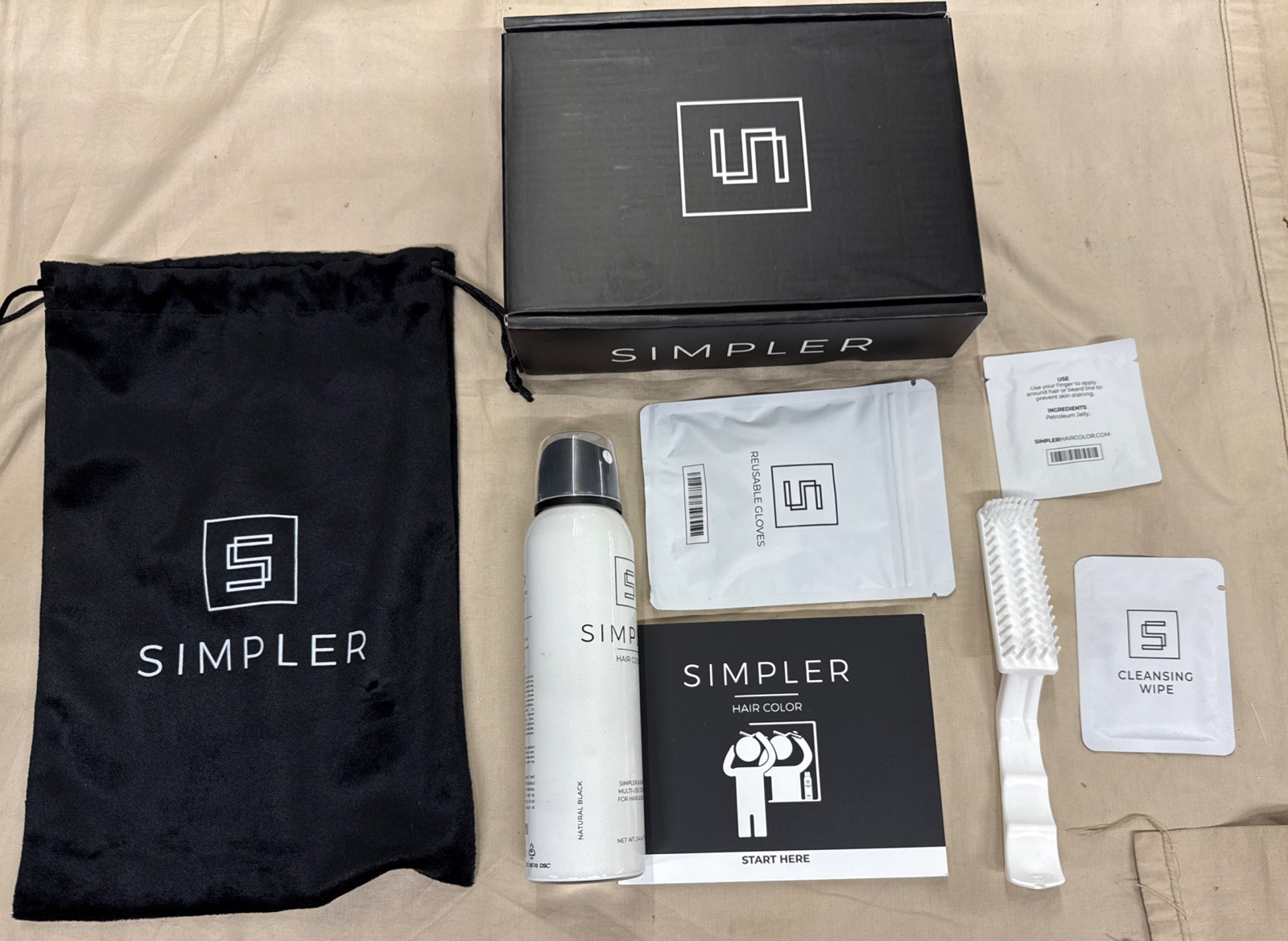 New SIMPLER Hair Color Kit NATURAL BLACK for Men full gray coverage NB