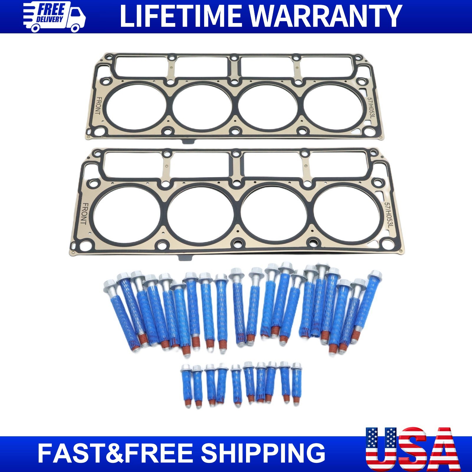 For 2005-2014 Gen IV LS 6.0L 6.2L MLS Cylinder Head Gaskets & Head Bolts Set