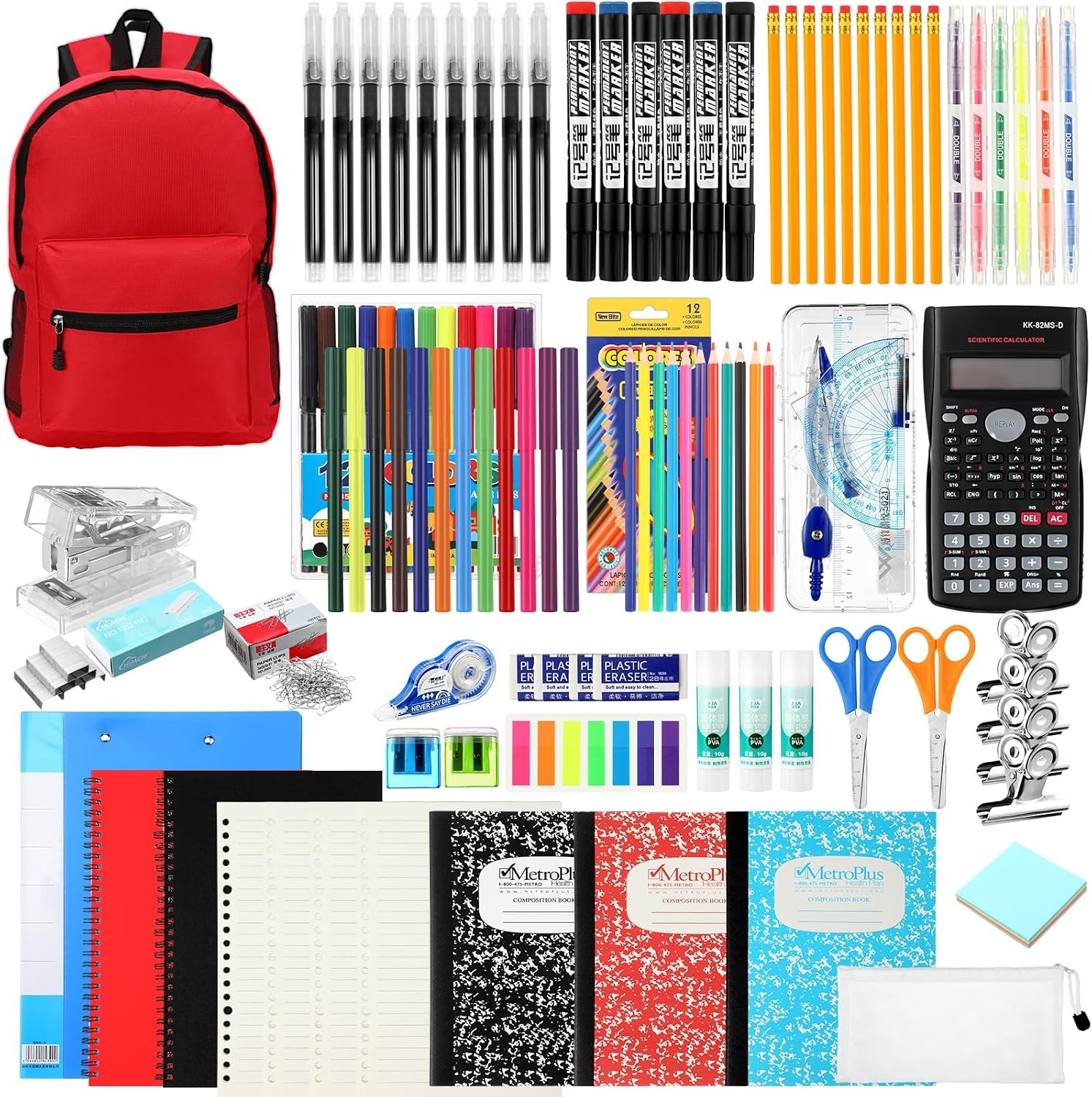 81 Pcs School Supply Kit with Backpack Back to School Supplies Bundle Bulk Schoo 81 Pcs School Supply Kit with Backpack Back to School Supplies Bundle Bulk Schoo