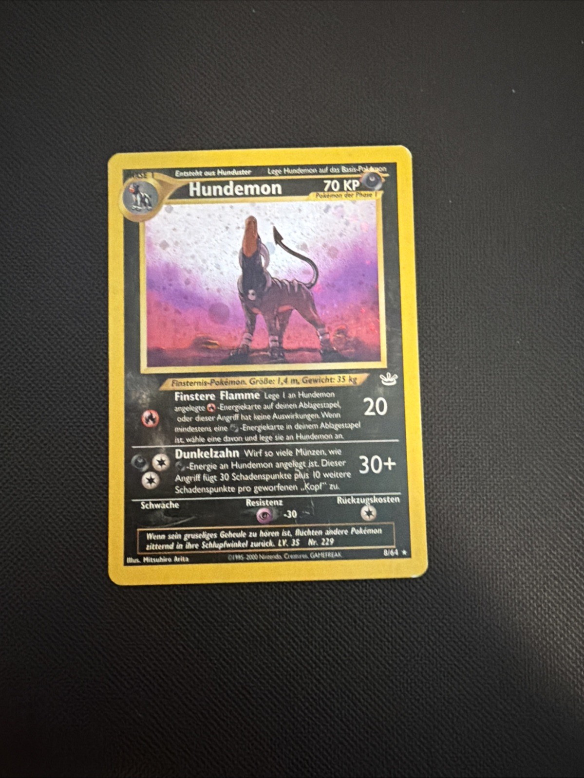 Houndoom Hundemon 8/64 Pokémon Neo Revelation 2000 Unlimited German Holo