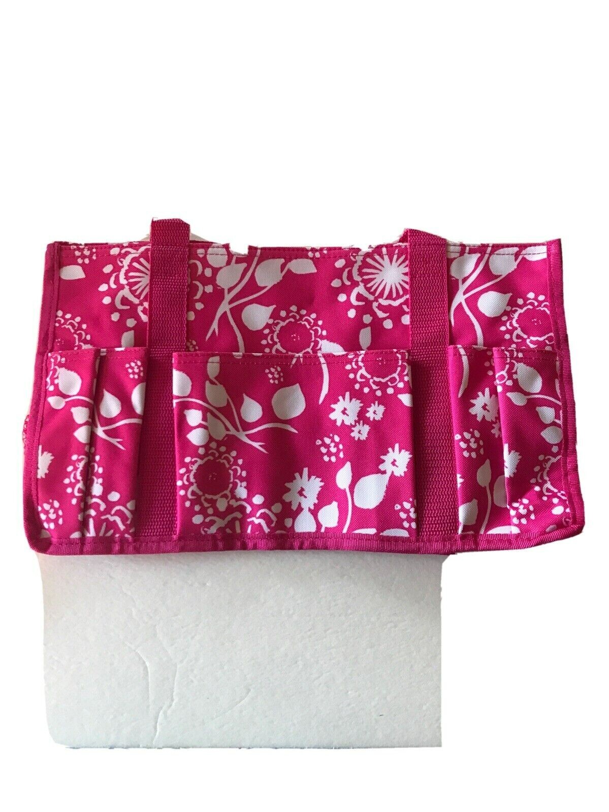 Thirty one Tote Bag organize Keep It Caddy Pink Floral Brushstrokes