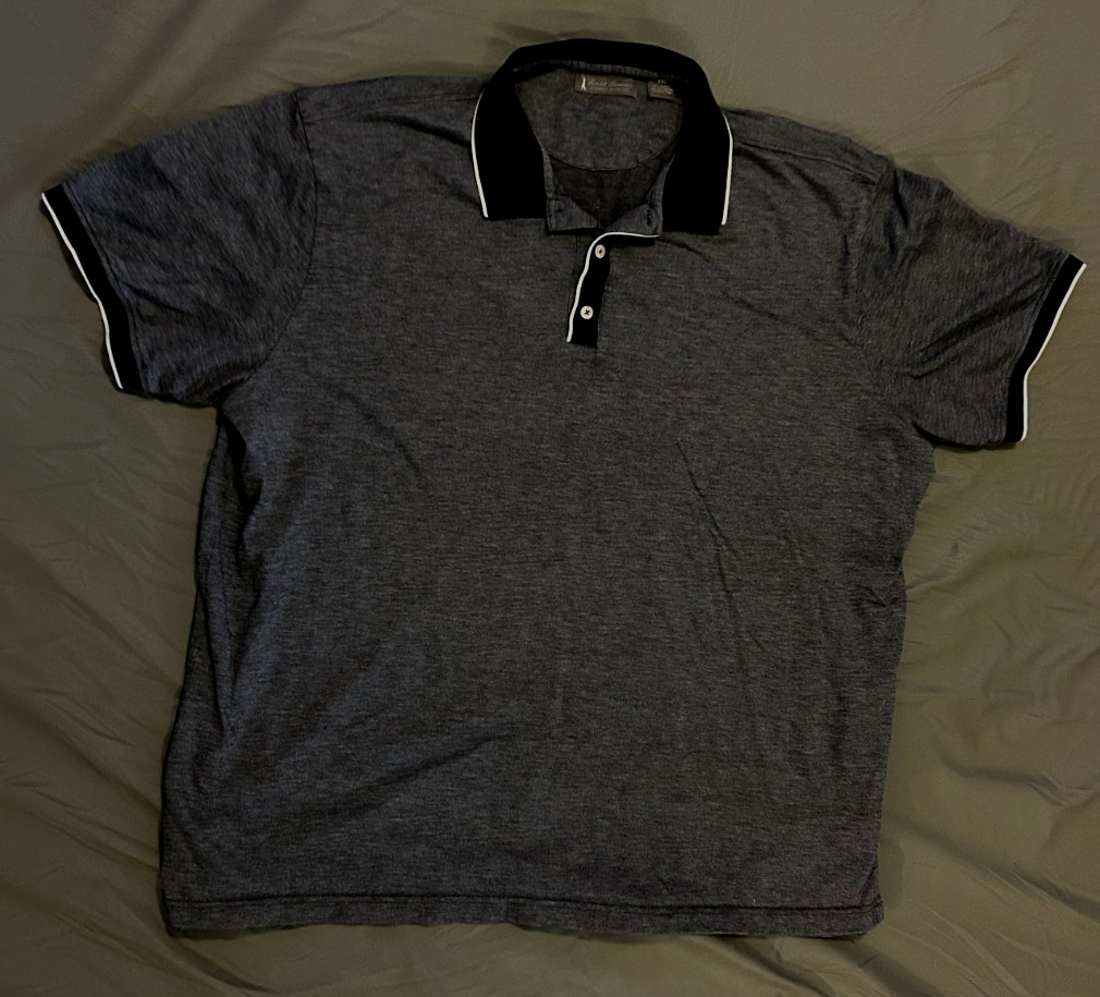 Daniel Cremieux Signature Collection Men\'s Polo Golf Shirt 2XL XXL Gray Black Daniel Cremieux Signature Collection Men\'s Polo Golf Shirt 2XL XXL Gray Black