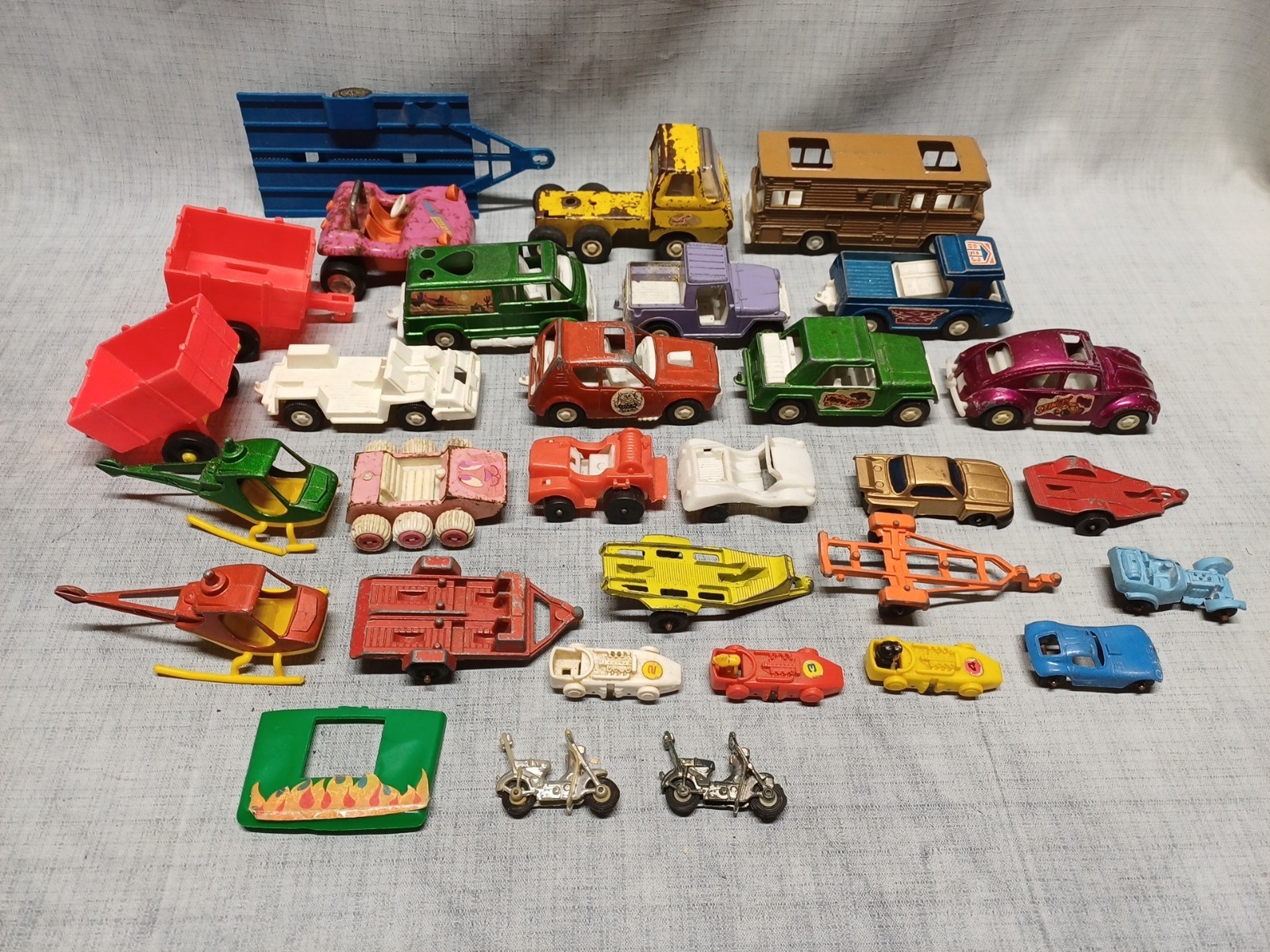 TootsieToy ’60s & ‘70s Lot of Cars, Trucks, & Trailers, Moped