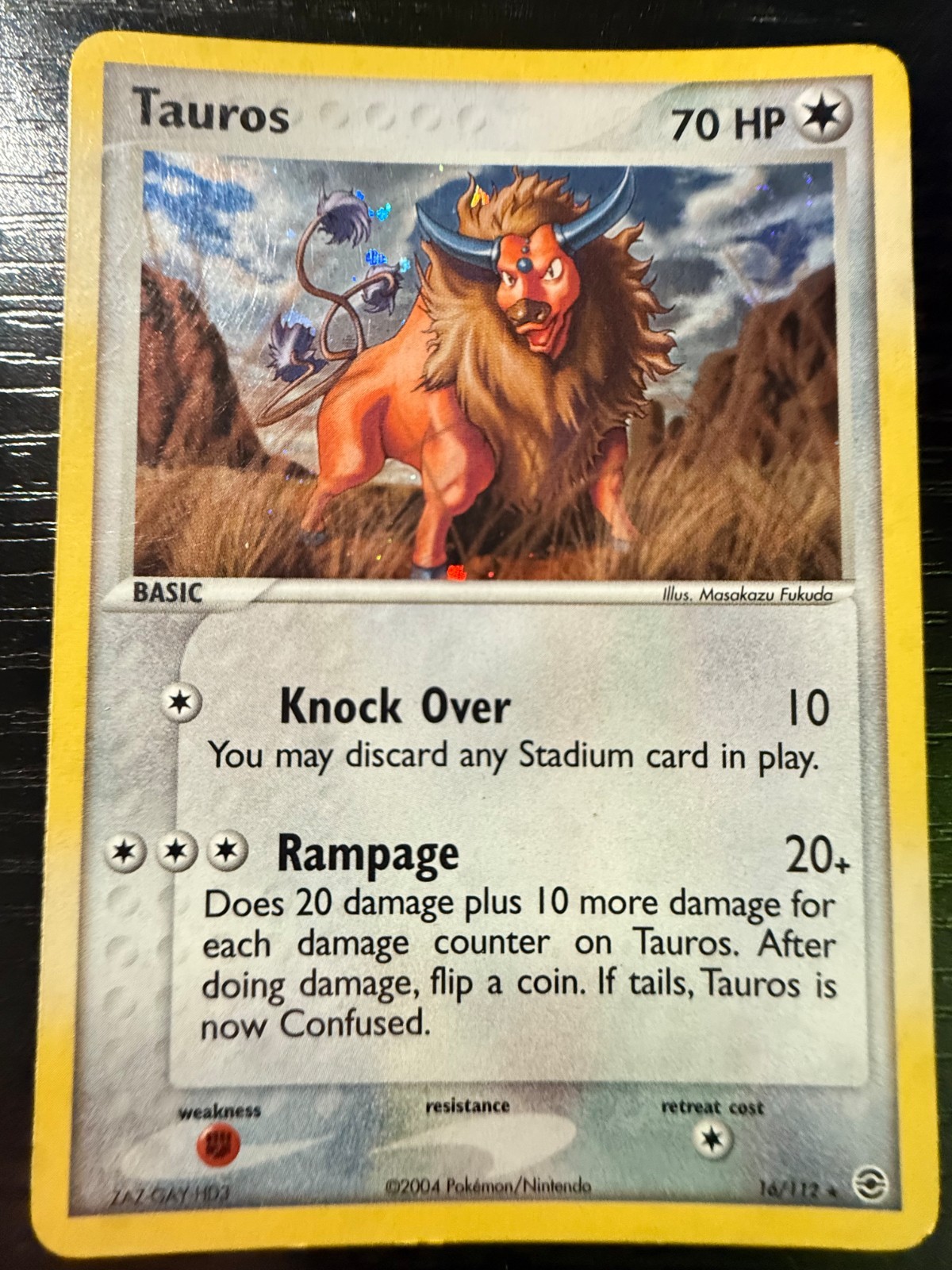 Pokémon TCG Tauros 16/112 EX Fire Red & Leaf Green Holo 2004 WOTC Vintage Pokémon TCG Tauros 16/112 EX Fire Red & Leaf Green Holo 2004 WOTC Vintage