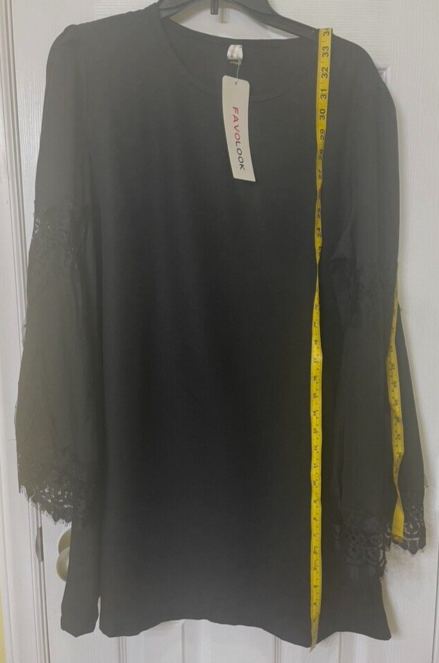 Fav O Look dress size 2x fits like 1X black cut out lace sleeves new with tag Fav O Look dress size 2x fits like 1X black cut out lace sleeves new with tag