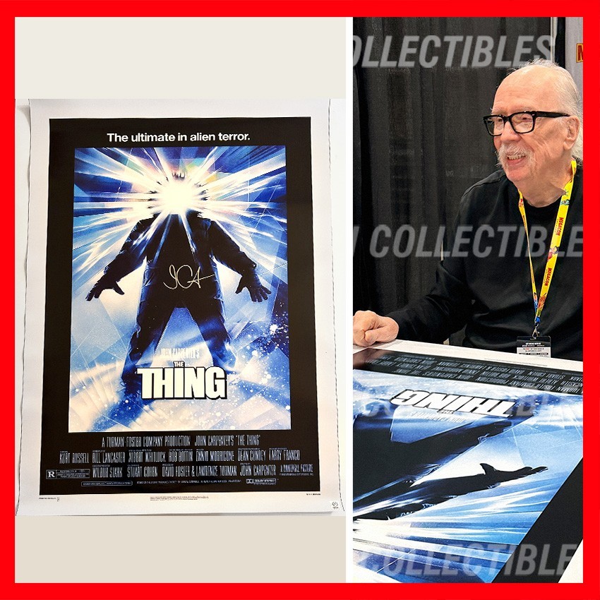 JOHN CARPENTER Signed The Thing Movie Poster 27X40 - with COA & PICTURE