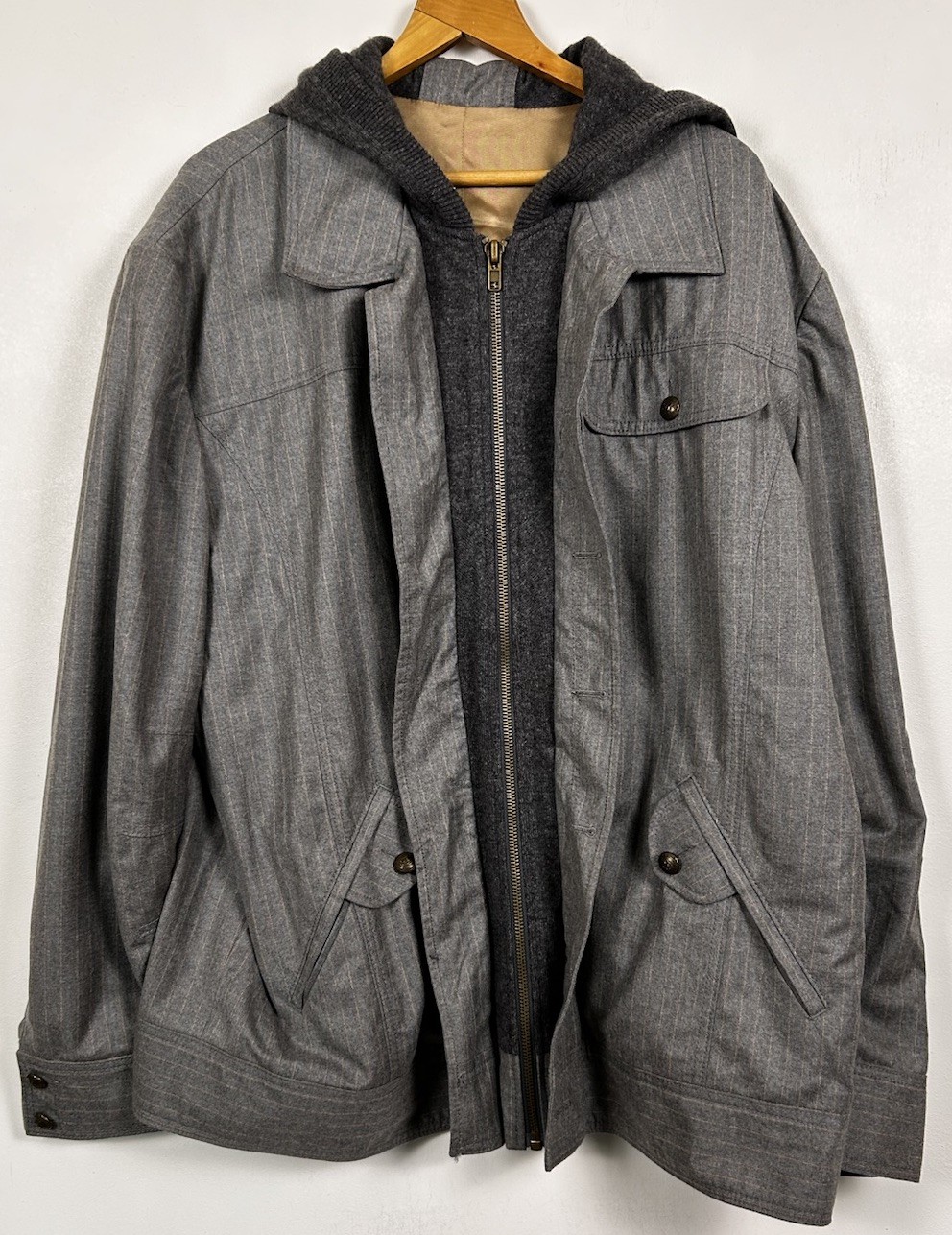 Elevee Custom Mens Jacket NFL Titans Issue Gray Hooded Coat Bespoke