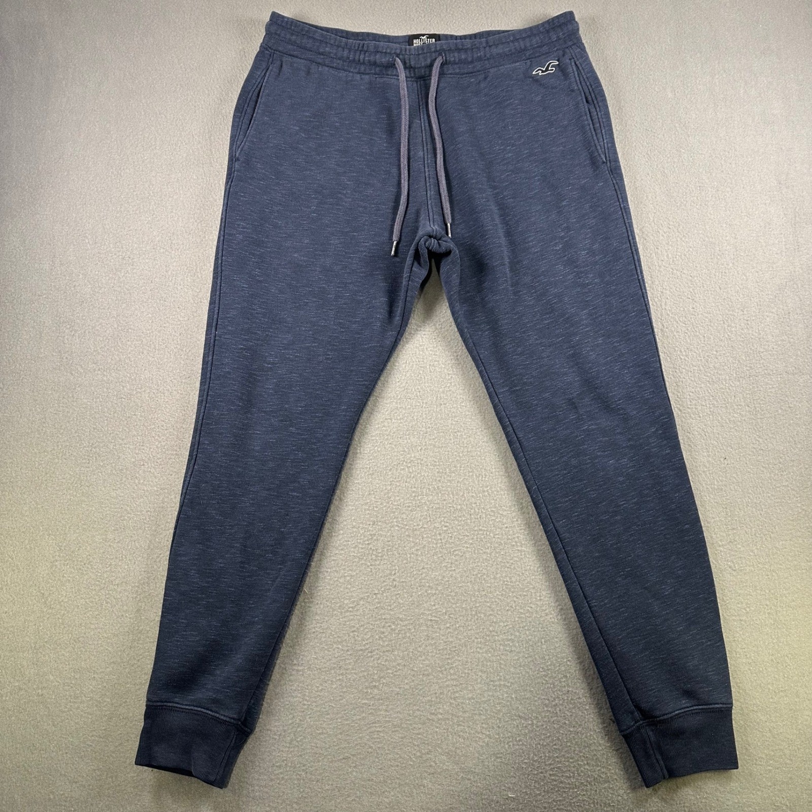 Hollister Must-Have Collection Joggers Mens Medium Navy Blue Space Dye Sweats