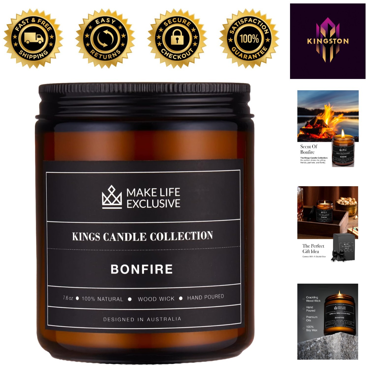 Stylish Jar Candle with Wooden Wick – Aromatherapy for the Exceptional Man