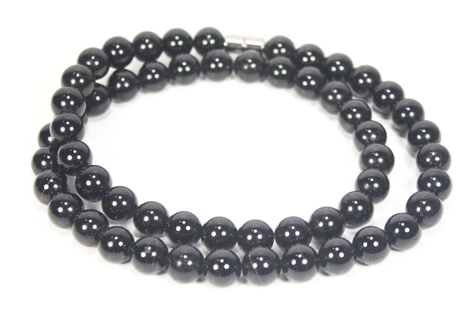 Indestructible Black Tourmaline Necklace 6/8/10mm Magnet Clasp 19/24/30 inches