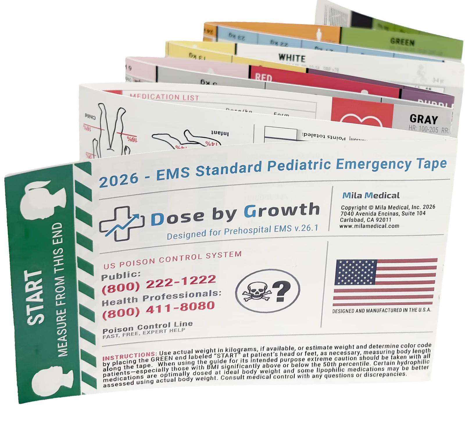 2026 Updated EMS Standard Pediatric Emergency Length-Based Tape with Broselow...