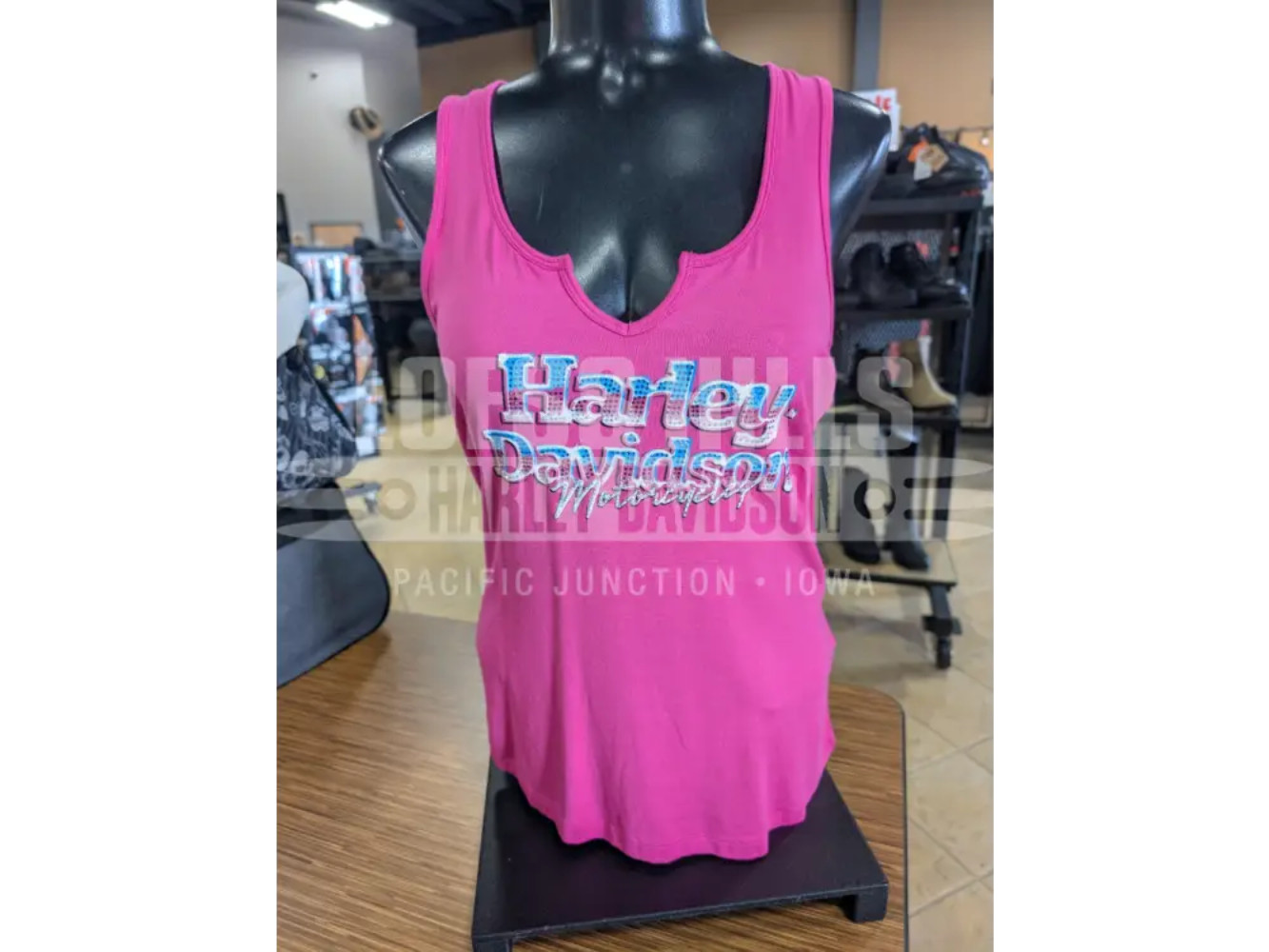 Harley-Davidson Women\'s Bling Chromatic Pink Tank Top 96650-25VW