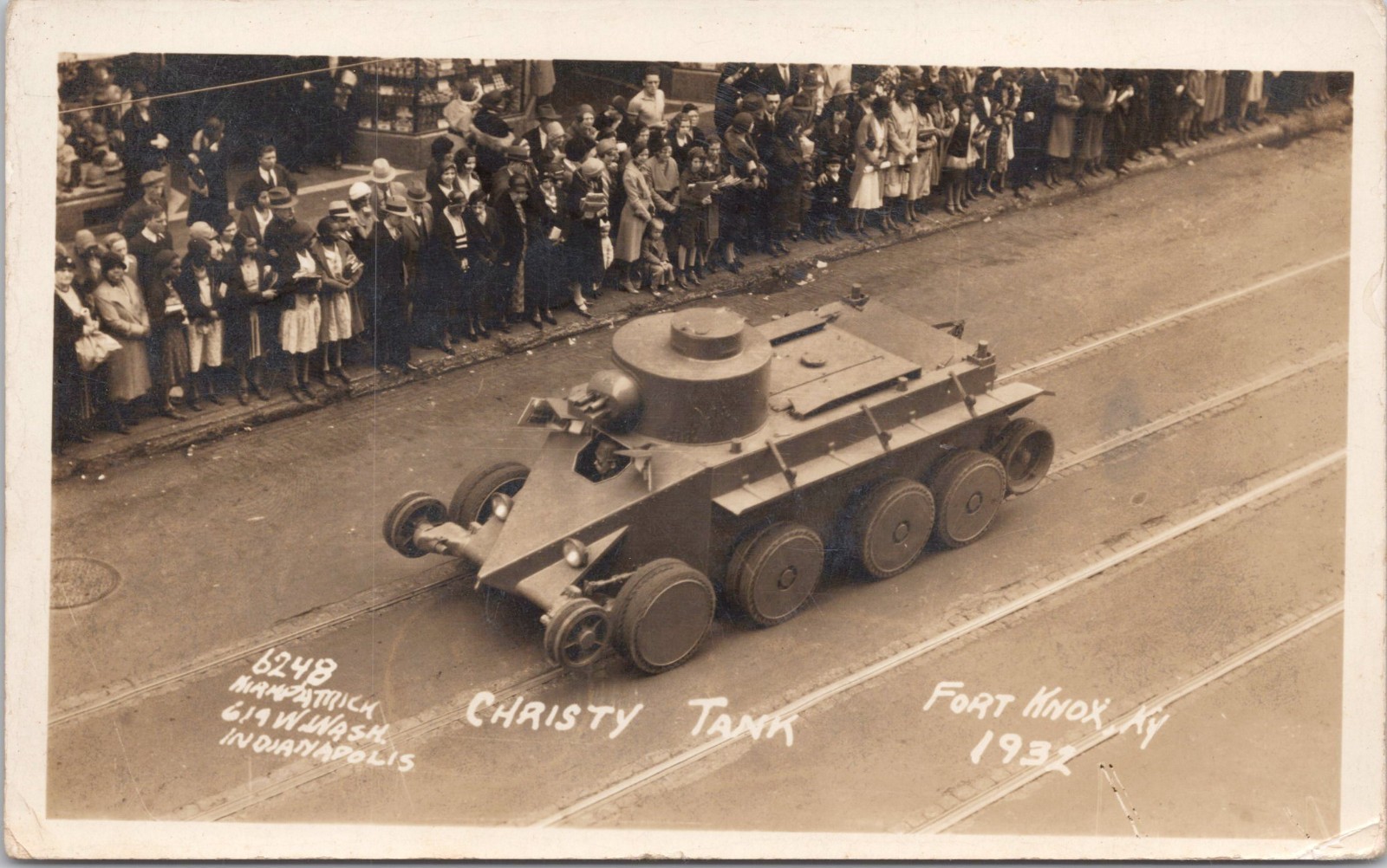 Postcard Fort Knox Kentucky Christie Tank M1931 Military Tank RPPC Posted 1932