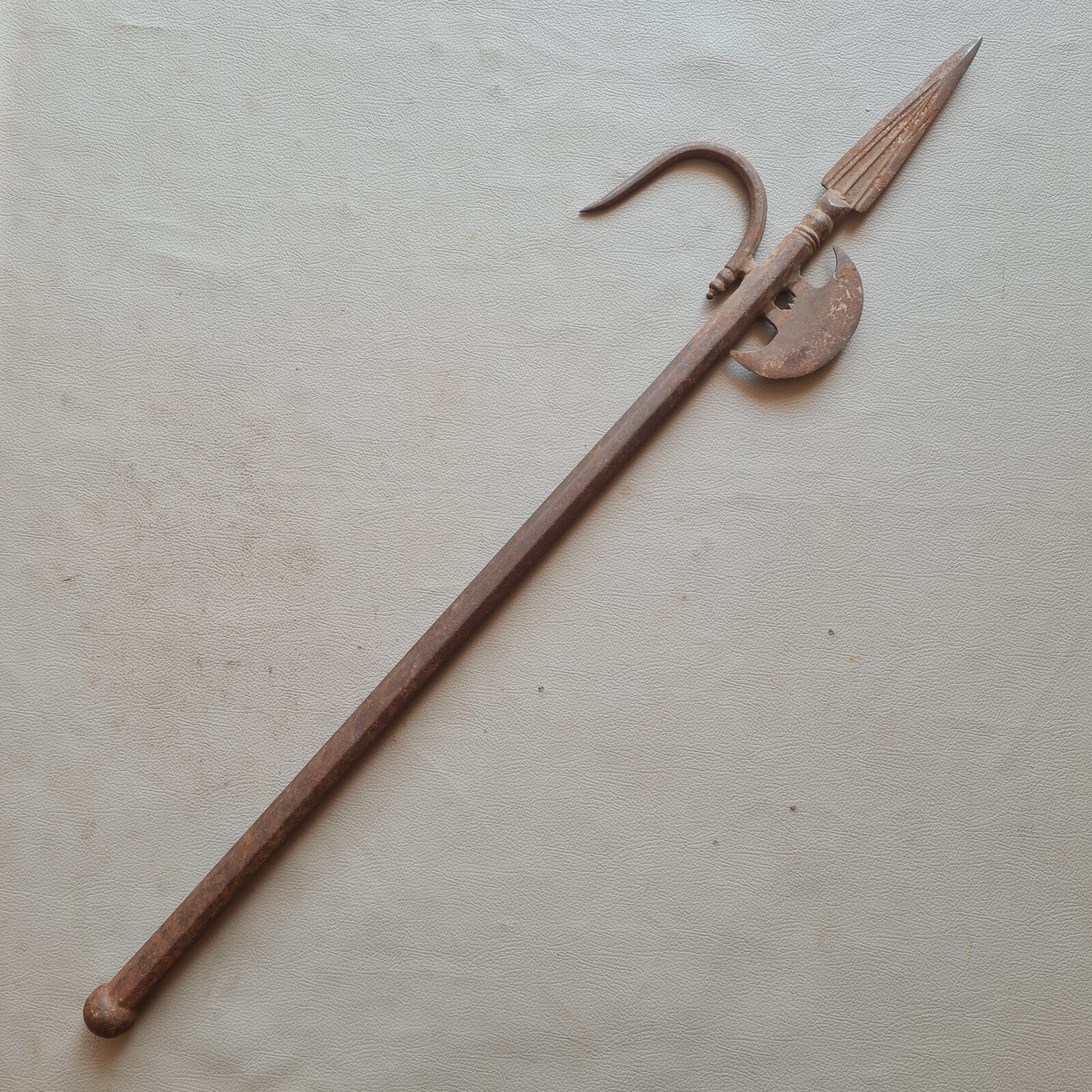 Original Vintage Indian Rare Ankush Elephant God All Steel Axe Eith Spear Tip 