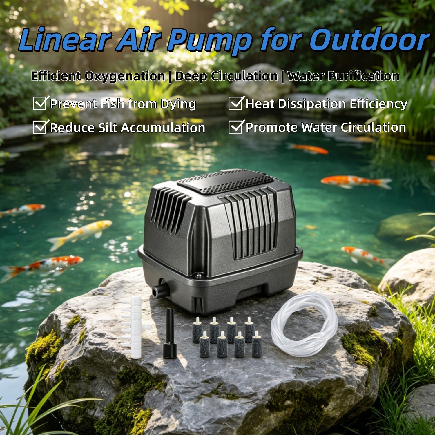 Linear Air Pump for Septic Systems and Deep Pond Aeration, 855GPH Linear Air Pump for Septic Systems and Deep Pond Aeration, 855GPH