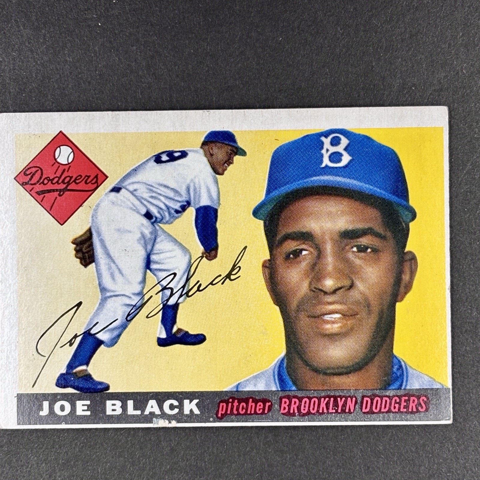 1955 Topps Baseball Card #156 Joe Black, Brooklyn Dodgers, High Number, VG-EX 1955 Topps Baseball Card #156 Joe Black, Brooklyn Dodgers, High Number, VG-EX