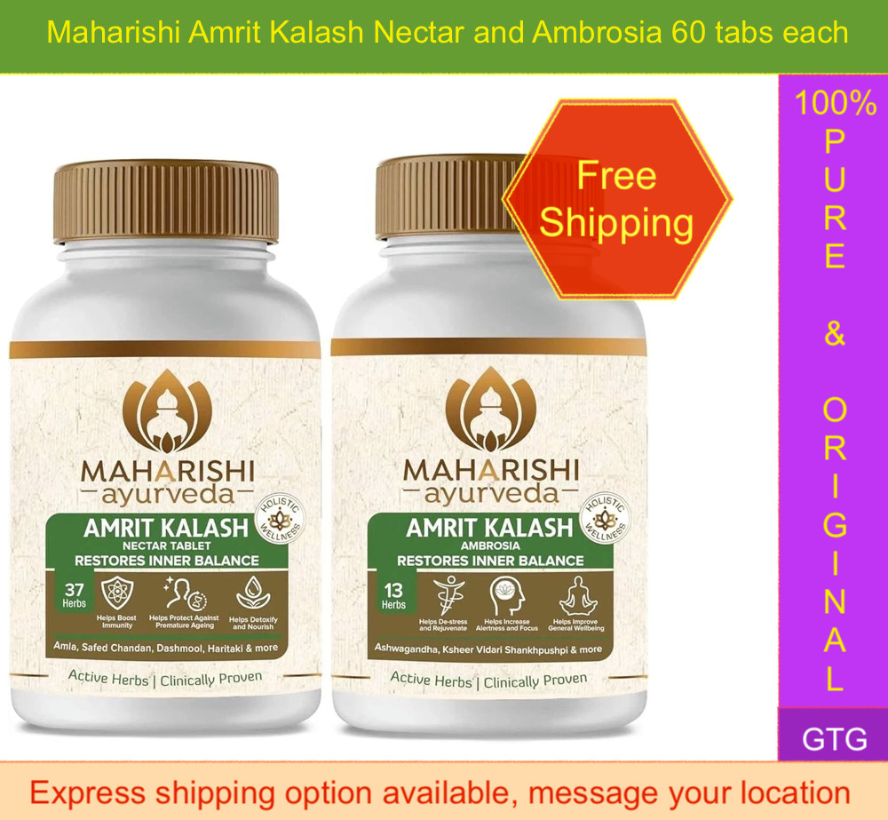 Maharishi Ayurveda Amrit Kalash (60 Nectar and 60 Ambrosia Tablets) | Original