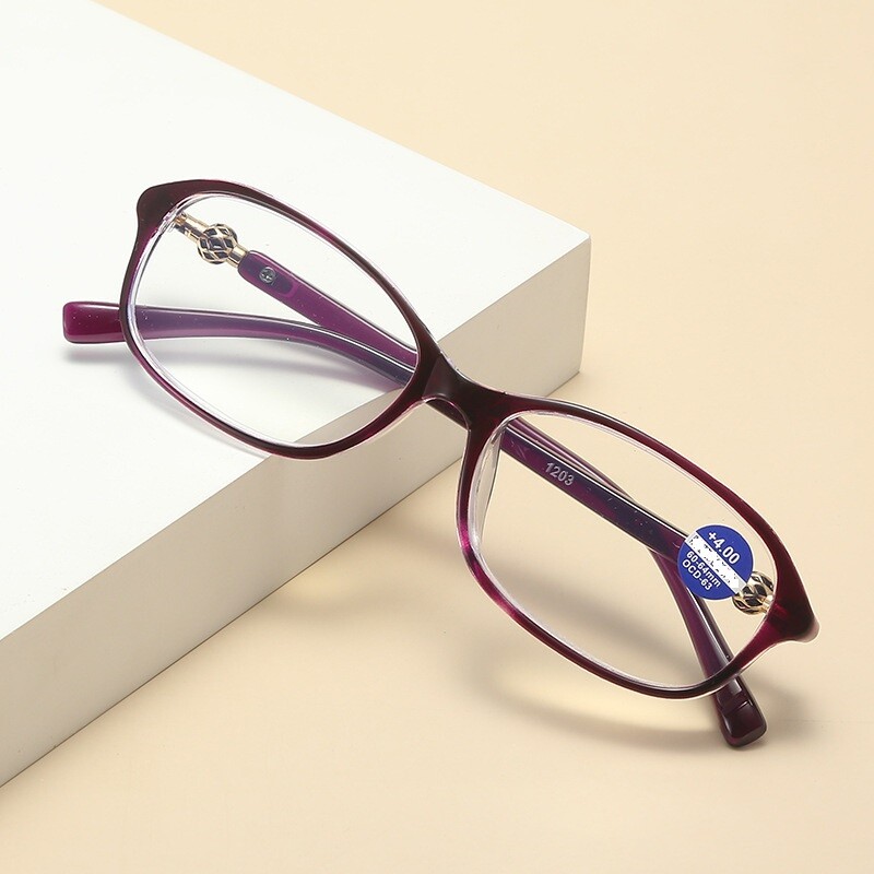 1 Pair Oval Frame Reading Glasses Lightweight Classic Readers for Women Ladies