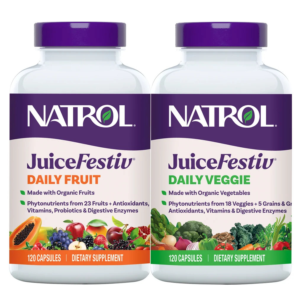 Natrol JuiceFestiv Daily Fruit and Veggie, 240 Capsules - EXP 10/31/27