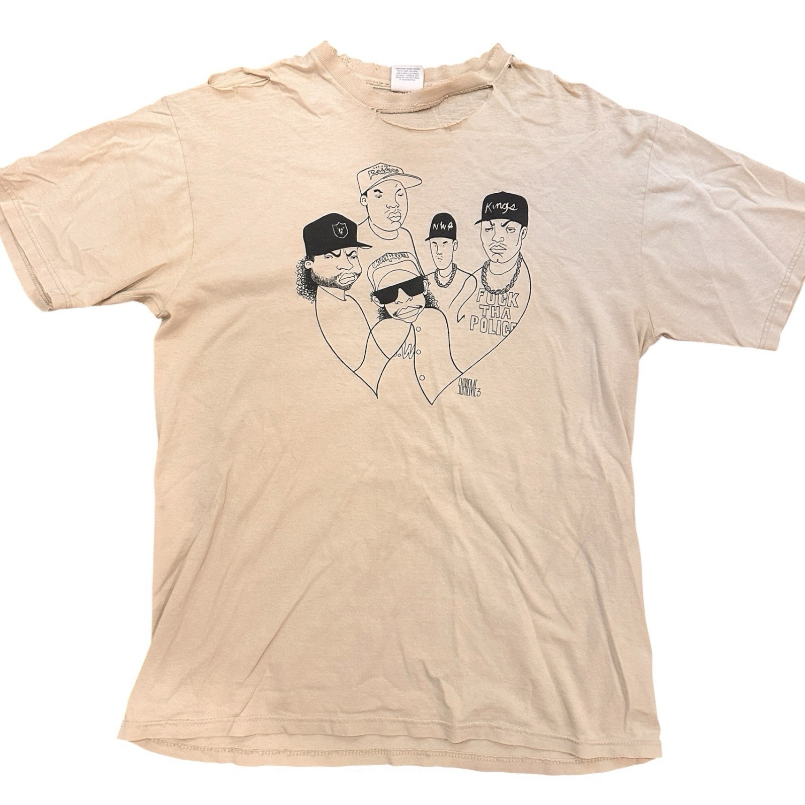 Vintage Supreme T-shirt Authentic NWA 1999 Y2K Perfectly Distressed