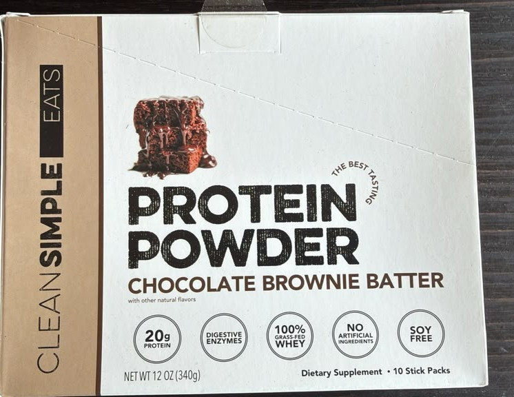 Clean Simple Eats Whey Protein Powder Chocolate Brownie Batter 10 Sticks protein