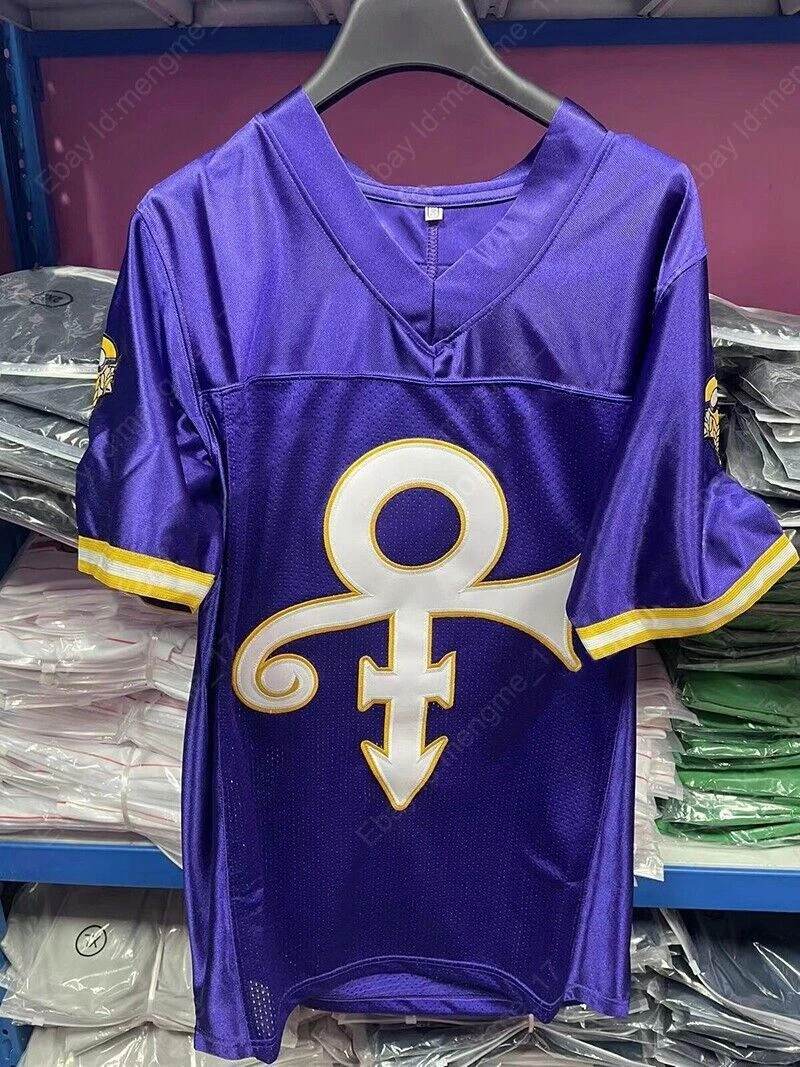 Prince Tribute Rain Minnesota Jersey With Patches Mens Purple Custom Sewn S-4XL Prince Tribute Rain Minnesota Jersey With Patches Mens Purple Custom Sewn S-4XL