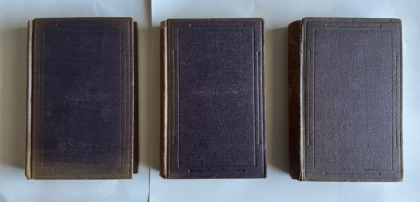 Antique c 1870 J. Fenimore Cooper Lot Of 3 Purple HC Household Ed. Books