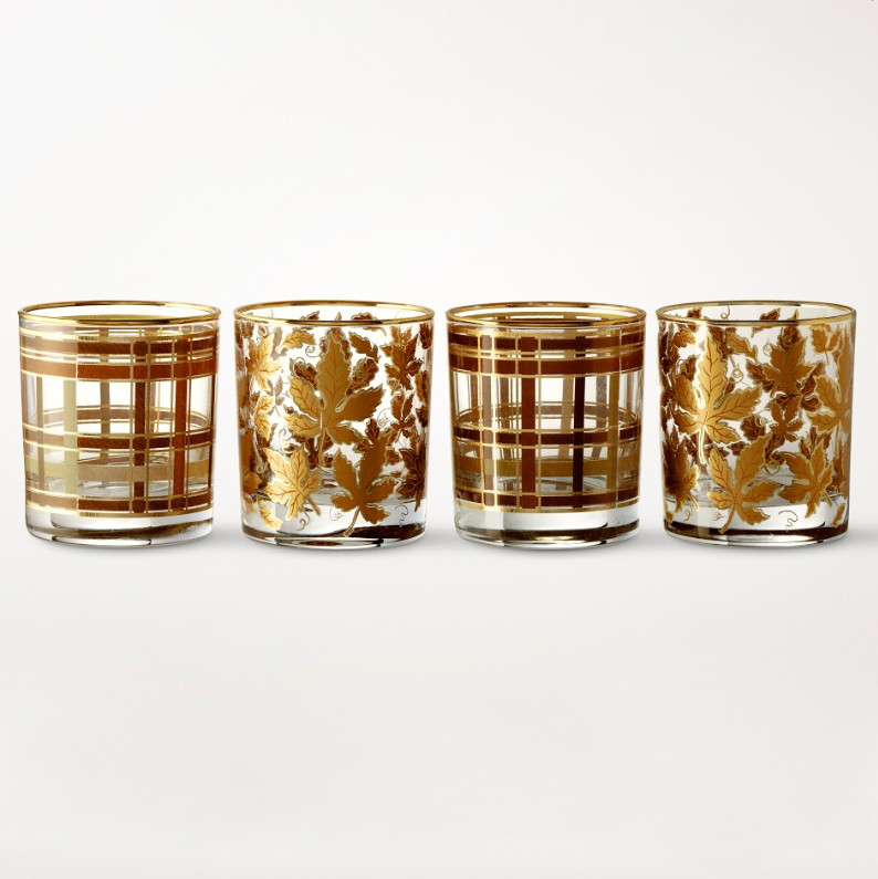 Williams Sonoma Vintage Fall Double Old-Fashioned Glasses, Set of 4 Williams Sonoma Vintage Fall Double Old-Fashioned Glasses, Set of 4