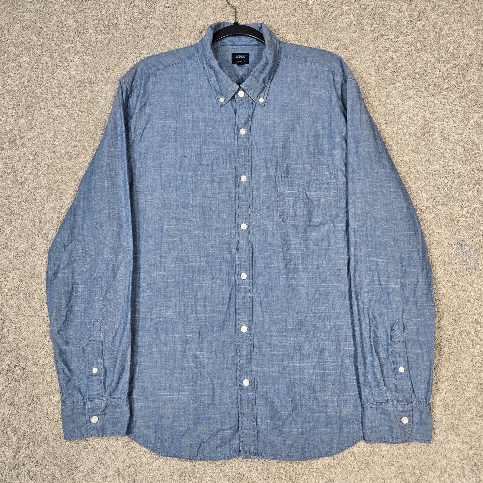 J.Crew Chambray Long Sleeve Button Down Blue Men’s XL 100% Cotton Jcrew