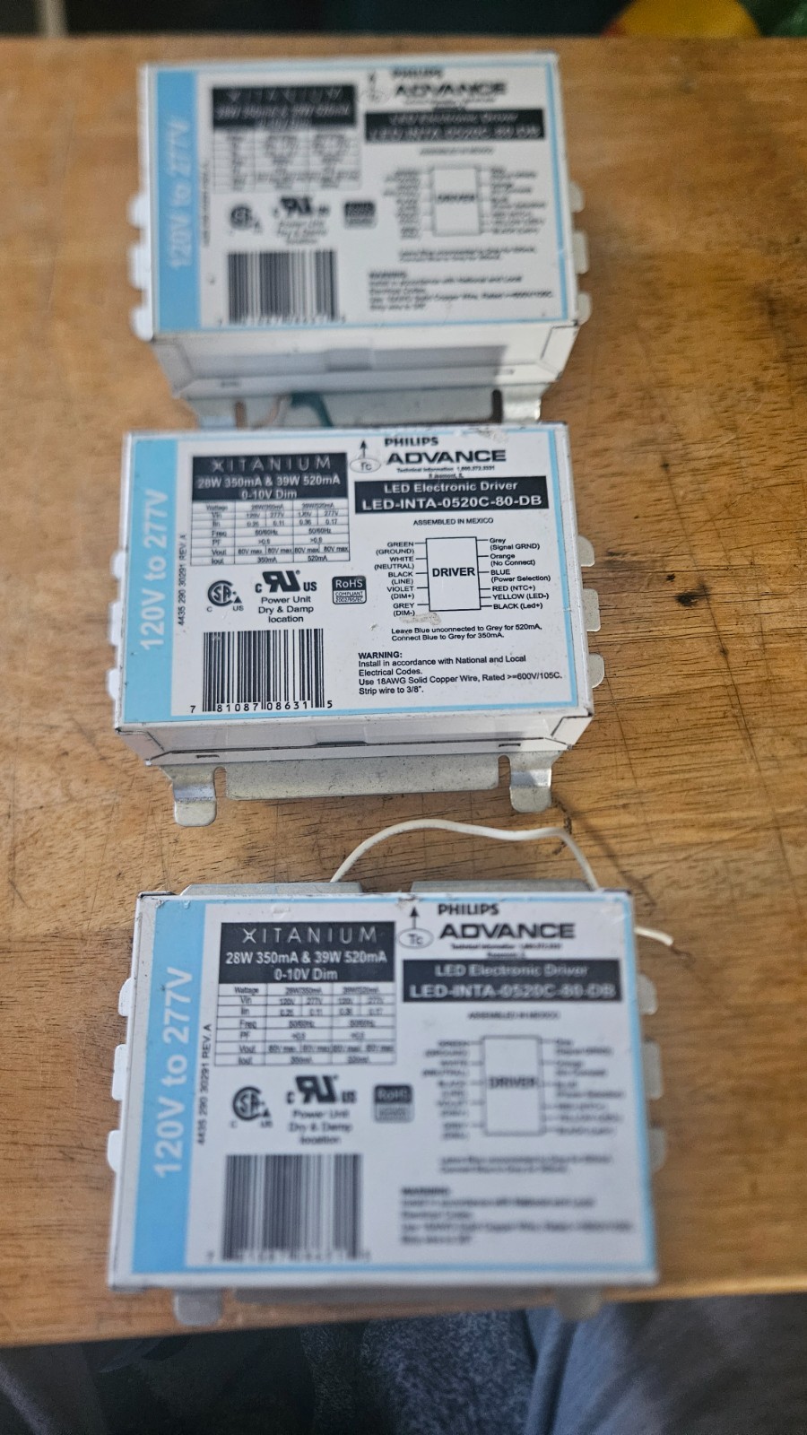 3 Philips Advance LED Electronic Driver LED-INTA-0520C-80-DB