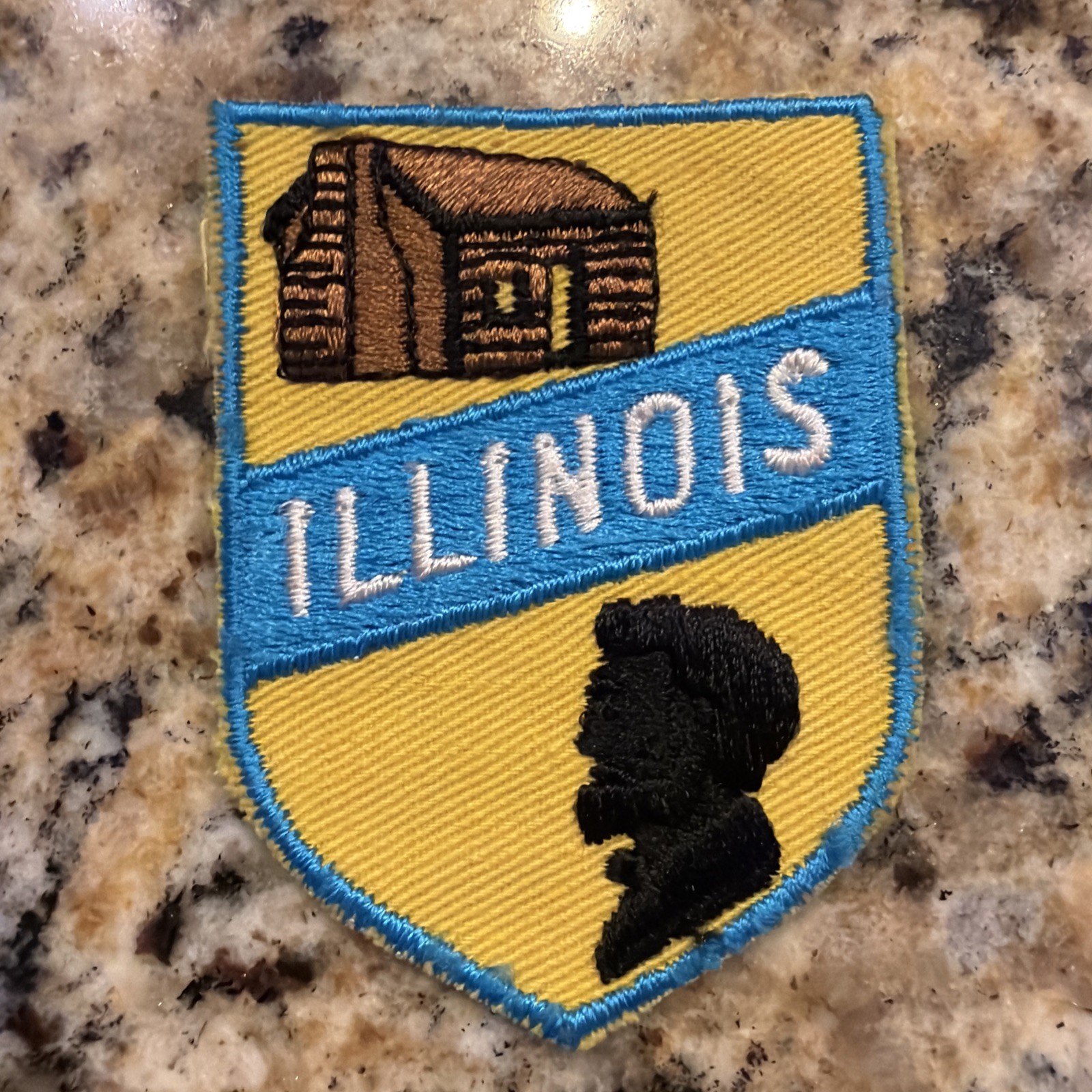 Vintage Illinois Souvenir Travel Patch, Lincoln Vintage Illinois Souvenir Travel Patch, Lincoln