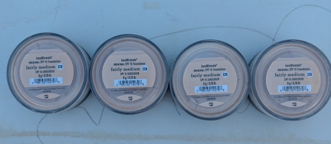 4X BareMinerals Original Foundation Fairly Medium C20 8g/0.28oz 4 Pack 