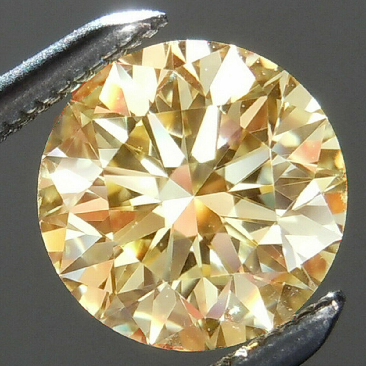 8.77 Ct 13 Mm Fancy Golden Yellow Color Round Loose Moissanite Diamond For Rings