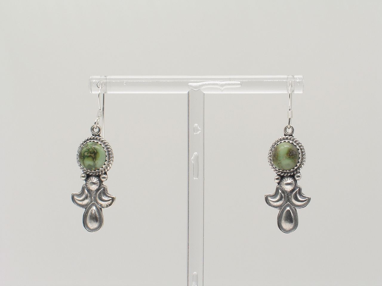 Genevieve Francisco Navajo Sonoran Gold Turquoise Sterling Silver Earrings
