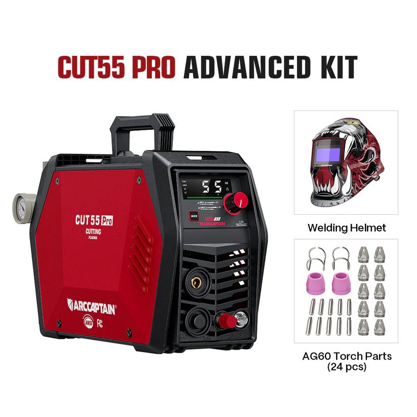 ARCCAPTAIN iControl CUT55 Pro Plasma Cutter 55A Free AG-60 Plasma Cutter &Helmet ARCCAPTAIN iControl CUT55 Pro Plasma Cutter 55A Free AG-60 Plasma Cutter &Helmet