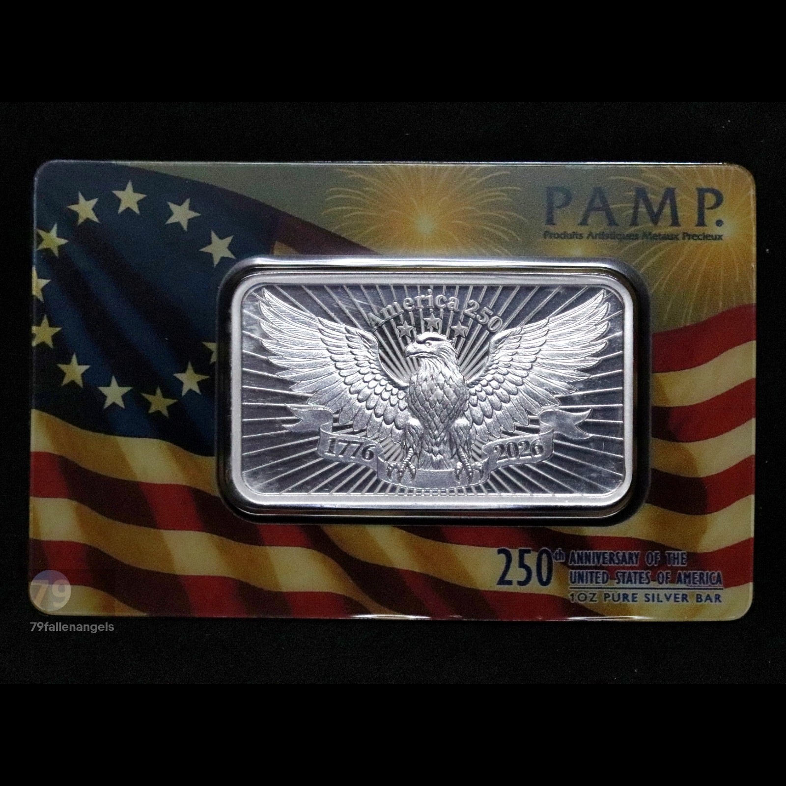 1776-2026 PAMP 250th Anniversary Of The USA Silver 1 oz Bar .999 (In Assay)