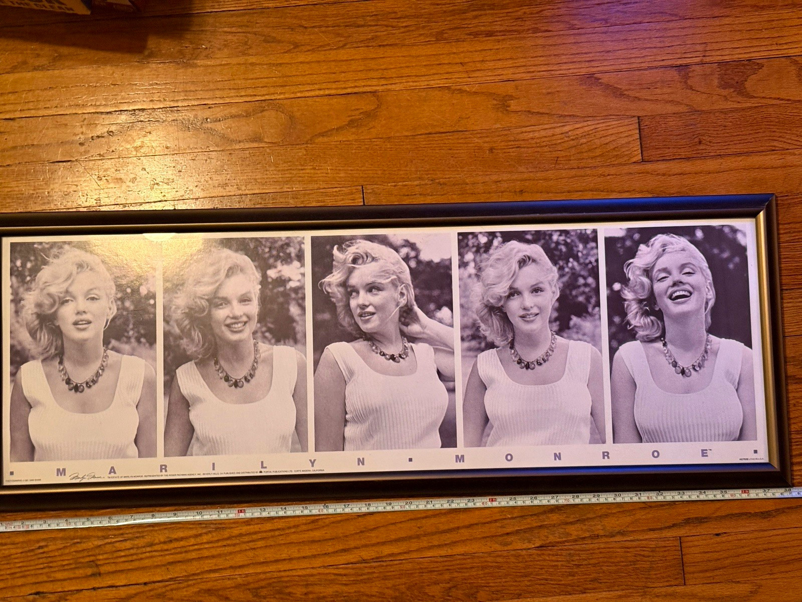 RARE 1991 Marilyn Monroe Framed Black & White Lithograph 38x14 RARE 1991 Marilyn Monroe Framed Black & White Lithograph 38x14