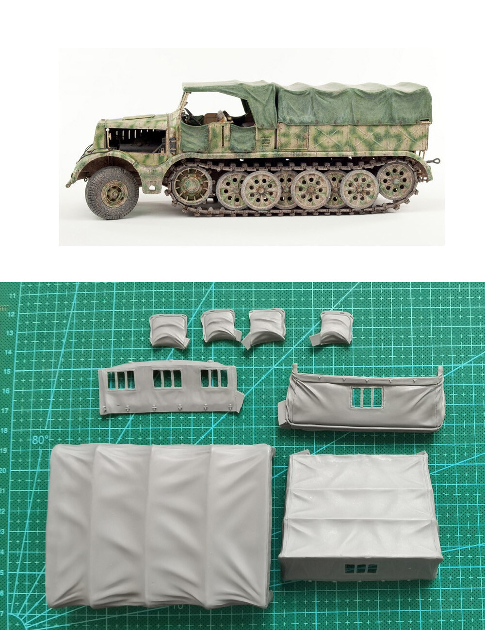 1/35 Resin Carport Fit For WWII German 18-ton FAMO Trailer 35239 35246 Model Kit 1/35 Resin Carport Fit For WWII German 18-ton FAMO Trailer 35239 35246 Model Kit