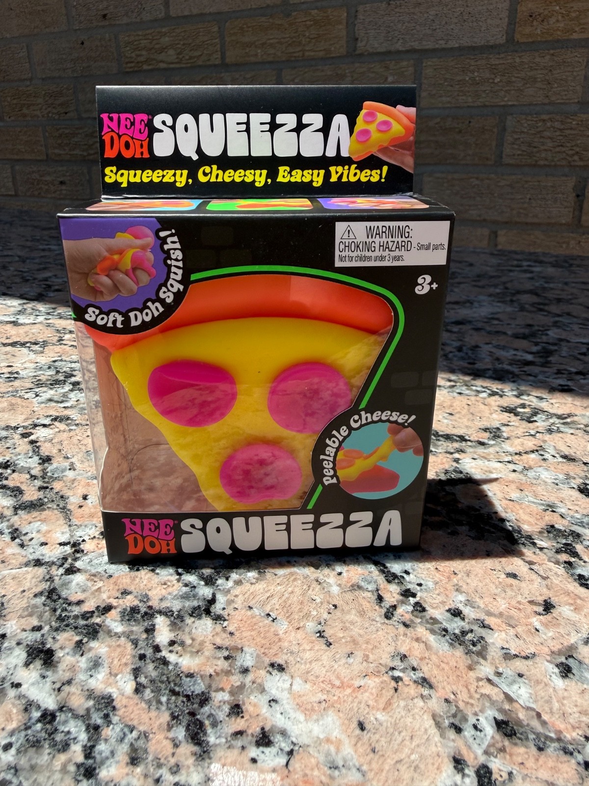 Authentic NeeDoh Squeezza Pizza ORANGE Crust, Yellow Cheese, Pink Pepperoni NEW